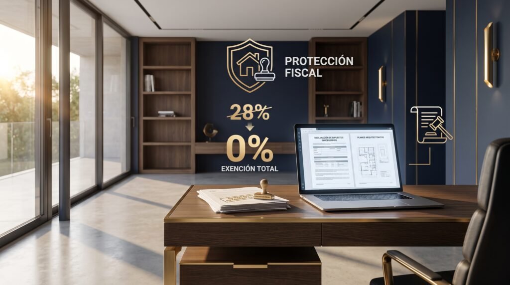 exención reinversión vivienda habitual despacho